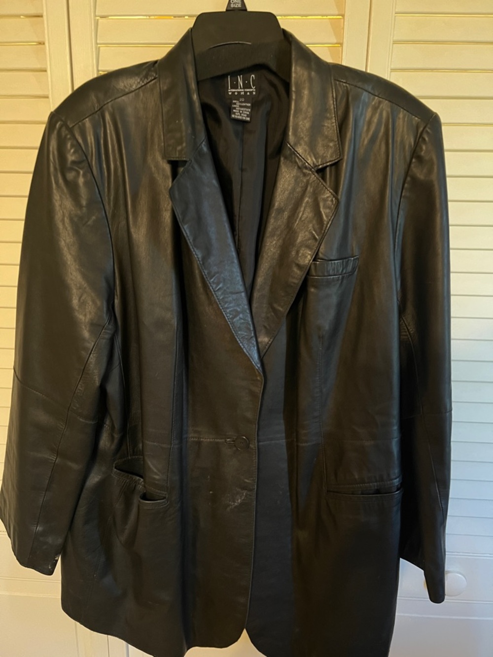 Genuine Leather Women’s Full Length Jacket Classic Black Sz 20